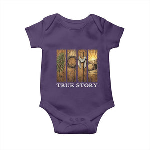 Christian Easter True Story Resurrection Scene Vintage Baby Onesie Faith Based Jesus Empty Tomb Gift for Believers TS02 Purple Print Your Wear