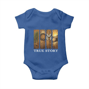 Christian Easter True Story Resurrection Scene Vintage Baby Onesie Faith Based Jesus Empty Tomb Gift for Believers TS02 Royal Blue Print Your Wear
