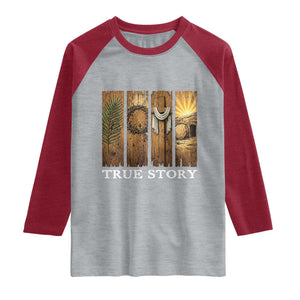 Christian Easter True Story Resurrection Scene Vintage Raglan Shirt Faith Based Jesus Empty Tomb Gift for Believers TS02 Heather Gray Heather Red Print Your Wear