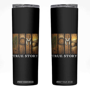 Christian Easter True Story Resurrection Scene Vintage Skinny Tumbler Faith Based Jesus Empty Tomb Gift for Believers TS02 Black Print Your Wear