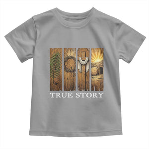 Christian Easter True Story Resurrection Scene Vintage Toddler T Shirt Faith Based Jesus Empty Tomb Gift for Believers TS02 Sport Gray Print Your Wear