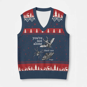 You Are Not Alone There Are Bugs Vintage Dark Academia V-Neck Knit Sweater Vest Insect Entomology Humor Folk Indie Music Lover