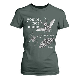 You Are Not Alone There Are Bugs Vintage Dark Academia T Shirt For Women Insect Entomology Humor Folk Indie Music Lover
