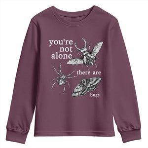 You Are Not Alone There Are Bugs Vintage Dark Academia Youth Sweatshirt Insect Entomology Humor Folk Indie Music Lover