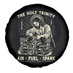 Funny Mechanic Jesus Holy Trinity Air Fuel Spark Vintage Spare Tire Cover Christian Car Lover Humor Gift for Gearheads TS02 Print Your Wear