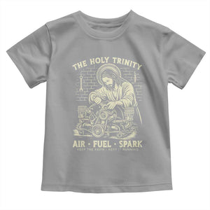 Funny Mechanic Jesus Holy Trinity Air Fuel Spark Vintage Toddler T Shirt Christian Car Lover Humor Gift for Gearheads TS02 Sport Gray Print Your Wear