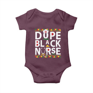 Dope Black Nurse Baby Onesie Proud Afro Melanin RN TS02 Maroon Print Your Wear