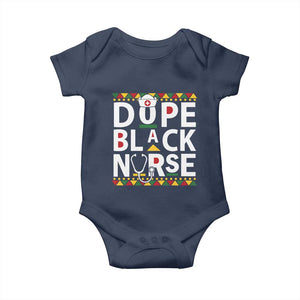 Dope Black Nurse Baby Onesie Proud Afro Melanin RN TS02 Navy Print Your Wear