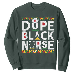Dope Black Nurse Sweatshirt Proud Afro Melanin RN Black History Pride TS02 Dark Forest Green Printyourwear