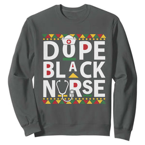 Dope Black Nurse Sweatshirt Proud Afro Melanin RN Black History Pride TS02 Dark Heather Printyourwear