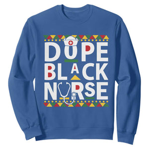 Dope Black Nurse Sweatshirt Proud Afro Melanin RN Black History Pride TS02 Royal Blue Printyourwear