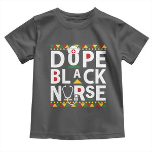 Dope Black Nurse Toddler T Shirt Proud Afro Melanin RN TS02 Dark Heather Print Your Wear