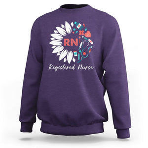 Registered Nurse Sweatshirt RN Pride Scrub Life Empowering Caregivers Sunflower TS02 Purple Printyourwear
