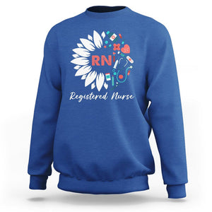 Registered Nurse Sweatshirt RN Pride Scrub Life Empowering Caregivers Sunflower TS02 Royal Blue Printyourwear