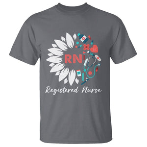 Registered Nurse T Shirt RN Pride Scrub Life Empowering Caregivers Sunflower TS02 Charcoal Printyourwear