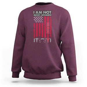 Proud Nurse Sweatshirt I Am Not Most Women Medical Caregivers Nursing Scrub Life American Flag TS02 Maroon Printyourwear