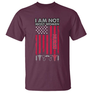Proud Nurse T Shirt I Am Not Most Women Medical Caregivers Nursing Scrub Life American Flag TS02 Maroon Printyourwear
