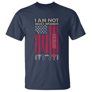 Proud Nurse T Shirt I Am Not Most Women Medical Caregivers Nursing Scrub Life American Flag TS02 Navy Printyourwear