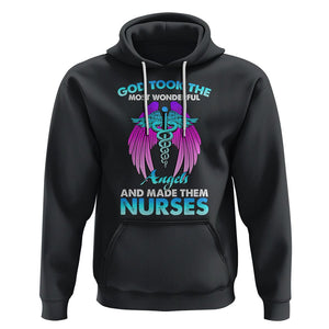 Proud Nurse Hoodie God Took The Most Wonderful Angels And Made Them Nurses Empowering Caregivers TS02 Black Printyourwear