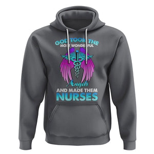 Proud Nurse Hoodie God Took The Most Wonderful Angels And Made Them Nurses Empowering Caregivers TS02 Charcoal Printyourwear