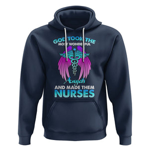 Proud Nurse Hoodie God Took The Most Wonderful Angels And Made Them Nurses Empowering Caregivers TS02 Navy Printyourwear