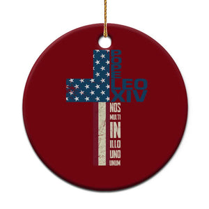 267th Pope Leo XIV Ceramic Ornament Nos Multi In Illo Uno Unum American Cross TS02 1pc Red Print Your Wear