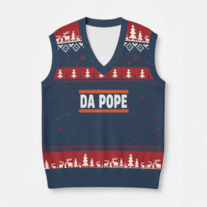 Da Pope Leo XIV V-Neck Knit Sweater Vest Cardinal Robert Francis Prevost 267th Pope TS02 Navy Red Print Your Wear