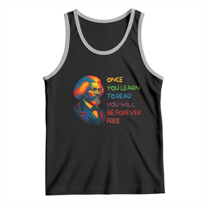 Frederick Douglass Inspirational Tank Top Learn to Read Be Forever Free Black Leader TS02 Black Athletic Heather Print Your Wear