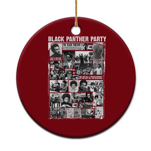 Black Panther Party Collage Ceramic Ornament Revolutionary Tribute to Huey P. Newton Movement Legacy TS02 1pc Red Print Your Wear