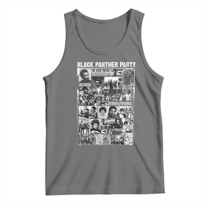 Black Panther Party Collage Tank Top Revolutionary Tribute to Huey P. Newton Movement Legacy TS02 Black Heather Print Your Wear