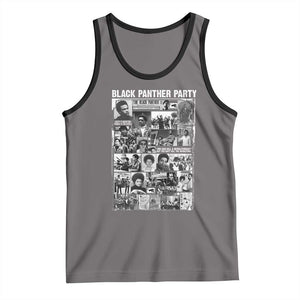Black Panther Party Collage Tank Top Revolutionary Tribute to Huey P. Newton Movement Legacy TS02 Deep Heather Black Print Your Wear