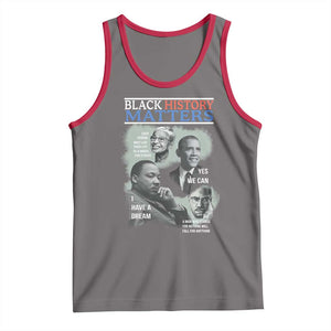 Black History Matters Tank Top MLK Malcolm X Obama Rosa Parks Inspirational Tribute TS02 Deep Heather Red Print Your Wear