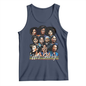 HerStory Tribute Tank Top Celebrating Legendary Black Women of History and Power TS02 Navy Print Your Wear