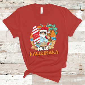 Mele Kalikimaka Palm Tree Hawaiian Santa Christmas In July T Shirt TS02 Red Printyourwear