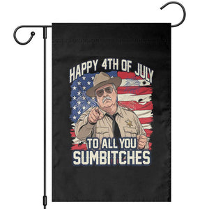 Happy 4th of July To All You Sumbitches Funny Sheriff Garden Flag Retro Movie Quote Inspo Country Humor