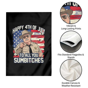Happy 4th of July To All You Sumbitches Funny Sheriff Garden Flag Retro Movie Quote Inspo Country Humor