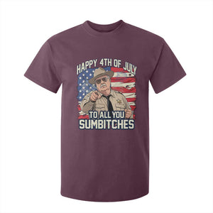 Happy 4th of July To All You Sumbitches Funny Sheriff T Shirt For Kid Retro Movie Quote Inspo Country Humor