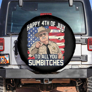 Happy 4th of July To All You Sumbitches Funny Sheriff Spare Tire Cover Retro Movie Quote Inspo Country Humor
