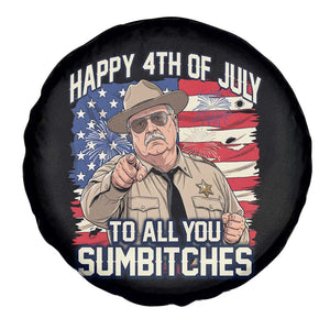 Happy 4th of July To All You Sumbitches Funny Sheriff Spare Tire Cover Retro Movie Quote Inspo Country Humor