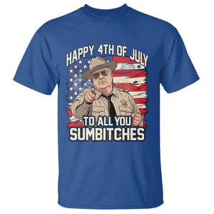 Happy 4th of July To All You Sumbitches Funny Sheriff T Shirt Retro Movie Quote Inspo Country Humor
