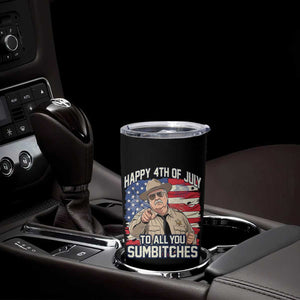 Happy 4th of July To All You Sumbitches Funny Sheriff Tumbler Cup Retro Movie Quote Inspo Country Humor