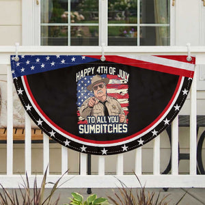 Happy 4th of July To All You Sumbitches Funny Sheriff Patriotic Fan Flag Retro Movie Quote Inspo Country Humor