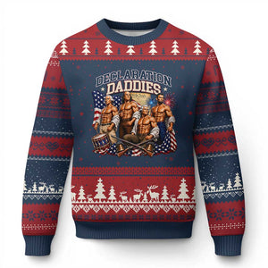 1776 America Declaration Daddies Patriotic Ugly Christmas Sweater Funny Buff Founding Fathers Muscular Patriots
