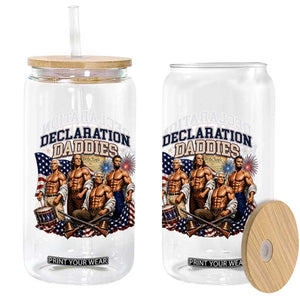 1776 America Declaration Daddies Patriotic Glass Can Funny Buff Founding Fathers Muscular Patriots