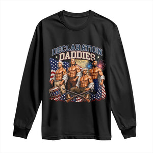 1776 America Declaration Daddies Patriotic Long Sleeve Shirt Funny Buff Founding Fathers Muscular Patriots
