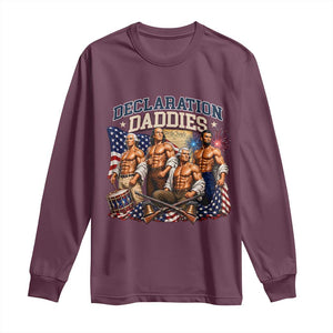 1776 America Declaration Daddies Patriotic Long Sleeve Shirt Funny Buff Founding Fathers Muscular Patriots
