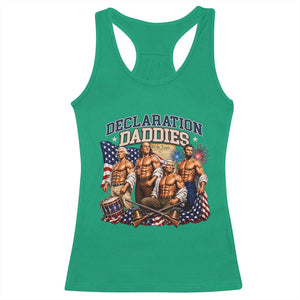 1776 America Declaration Daddies Patriotic Racerback Tank Top Funny Buff Founding Fathers Muscular Patriots