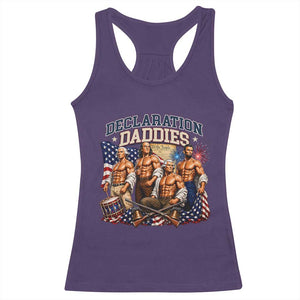 1776 America Declaration Daddies Patriotic Racerback Tank Top Funny Buff Founding Fathers Muscular Patriots
