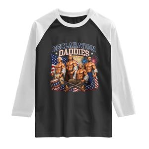 1776 America Declaration Daddies Patriotic Raglan Shirt Funny Buff Founding Fathers Muscular Patriots