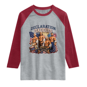 1776 America Declaration Daddies Patriotic Raglan Shirt Funny Buff Founding Fathers Muscular Patriots